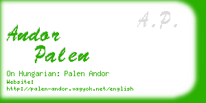 andor palen business card